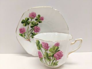 Vintage Victoria C&e Cartwright & Edwards Tea Cup And Saucer Clover Flower Rare
