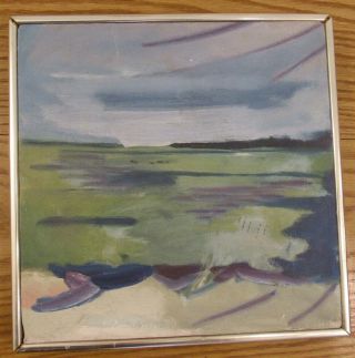 Vintage Framed Impressionist/abstract Painting Landscape 12”x12” Oil On Canvas