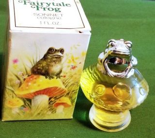Vintage Avon Fairytale Frog Sonnet Cologne 1oz Bottle Orig Box