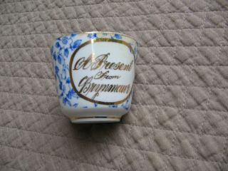 Antique Vintage Child Cup Mug Transferware Staffordshire Blue White Brynmaur 2 "