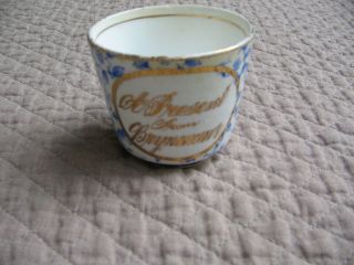 Antique Vintage Child Cup Mug Transferware Staffordshire Blue White Brynmaur 2 