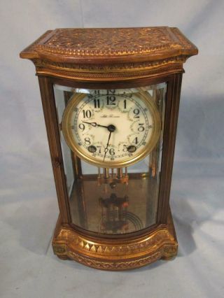 Seth Thomas 12 " Antique Fancy Regulator Shelf Clock With Bow Front