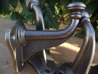 8 Vintage Industrial Style Cast Iron Coat Hooks,  pegs warehouse furniture rack. 2