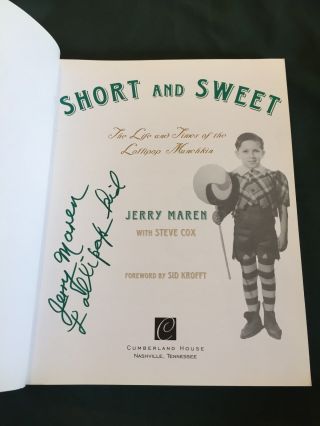Jerry Maren Signed Autograph Book Wizard Of Oz Munchkin In Person Proof Photo
