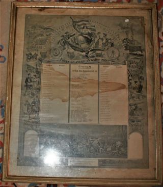 1898 Framed Record Spanish American War Co.  M 1st Nh Volunteer Infantry Us Army