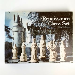 Vintage Es Lowe 831 Renaissance Chessmen Chess Set Felted 1959 No Instructions