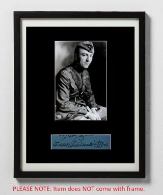 Eddie Rickenbacker Matted Autograph & Photo Wwi Pilot Medal Of Honor Moh