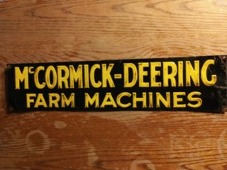 Vintage Mccormick Deering Embossed Metal Sign Old Farm Tractor Ih International