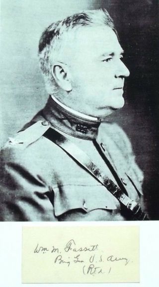 Ww I U.  S General William M.  Fasset Commanded 37th Infantry Aef France Autograph
