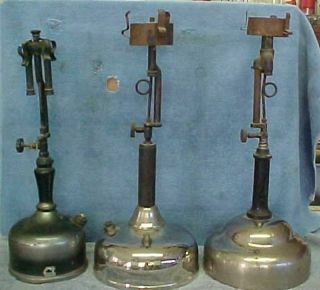 3 - Vintage Coleman No.  134,  Quick - Lite,  Double Mantel Gas Table Lamps