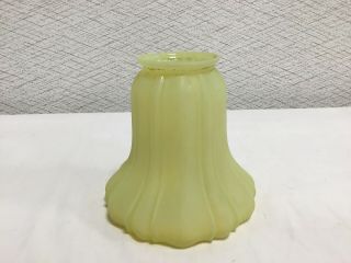 Antique Yellow Vaseline Glass Lamp Shade 4 5/8 Inch Tall