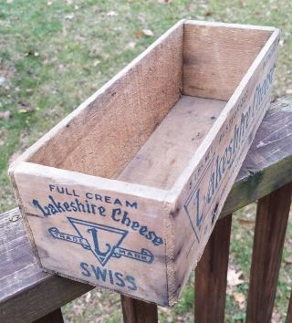 Vintage Wooden Cheese Box Lakeshire Swiss Cheese 5 lb. 2