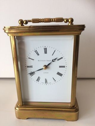 Vintage Matthew Norman Swiss Quality Chiming Carriage Clock.  Vgc.