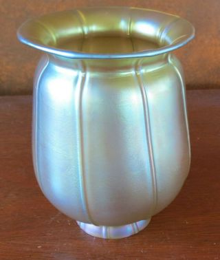 Gold Carnival Aurene Art Deco Glass Lamp Shade Signed Rgf