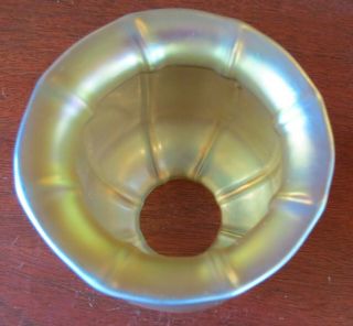 Gold Carnival Aurene Art Deco Glass Lamp Shade Signed RGF 2
