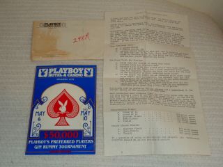 Playboy Hotel & Casino Atlantic City $50,  000 Gin Rummy Tournament Documents 1984