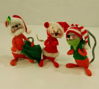 Annalee 3 Christmas Mice 6 Inches Tall