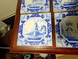 Set of 7 Antique Dutch Holland Blue Delft Porcelain Ceramic Tiles 2