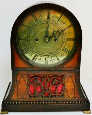 Antique English Regency 8 Day Twin Fusee Bell Striking Mahogany Bracket Clock