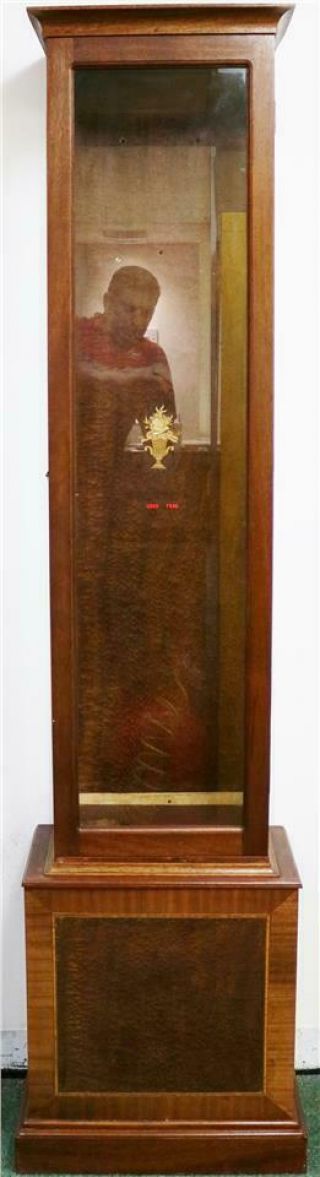 Vintage English 8 Day Burr Elm & Glass Regulator Longcase Clock Case
