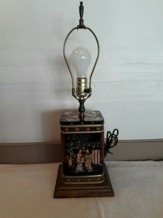 Vintage Frederick Cooper Tea Canister Chinese Asian Table Lamp