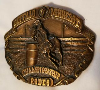 Buffalo Minnesota Rodeo Championship 1986 Belt Buckle Siskiyou 388 Of 500 Rare