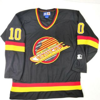 Vintage Starter Vancouver Canucks Pavel Bure 10 Hockey Jersey Size Large L Nhl