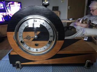 Stunning Art Deco Westminster Chimes Clock By Norland England