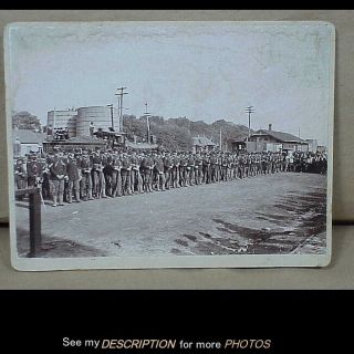 Large Antique Cabinet Card Photograph Spanish American War Soliders