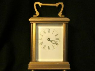 Antique French Miniature Brass Carriage Clock