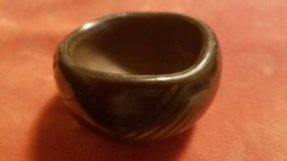 Vintage Black Burnished Santa Clara Pueblo Pottery Jar Native American Indian