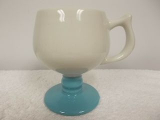 Vintage Caribe China Puerto Rico White & Blue Pedestal Footed Coffee Tea Cup Mug