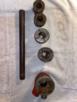 Vintage Ridgid Or Die Stock Ratchet With Heads