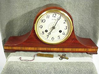 Vintage Seth Thomas Mantle Clock With Key Wood Chimes E531 - 000 Germany Usa