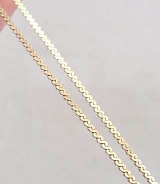Vintage 18k Yellow Gold 1.  2mm Wide Fine S - Link Chain 16 " Necklace 2.  8g Balestra