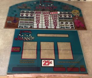 Igt " I Dream Of Jeannie " Slot Machine Glass (2 Pc.  Set) Fast Ull - 6