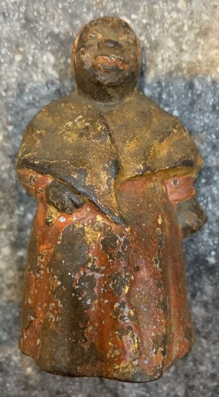 Rare Antique Hubley Cast Iron Mammy Jemima Soap Holder Bottom Figure Only
