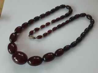 Vintage Art Deco Cherry Amber Faturan Bakelite Necklace Approx 43 Grams