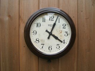 Bakelite Smiths 8 Day Wall Clock Vintage Keeping Good Time Wind Up Bak5