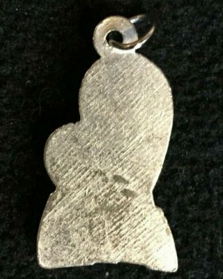 Vintage Devotional Virgin Mary with child baby Jesus pendant charm silver - tone 2