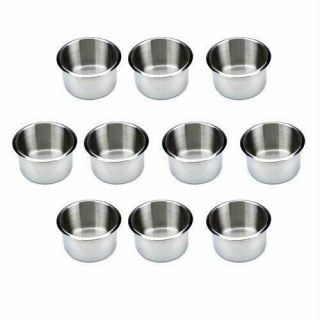 10 Jumbo Size Stainless Steel Drop In Drink Cup Holders For Custom Poker Table