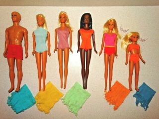 Barbie: Vintage Malibu Barbie Ken Pj Christie Francie Skipper Dolls
