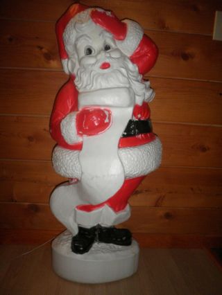 Vintage Santa Blow Mold Lighted Large 44 