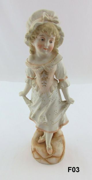 Antique German Bisque Figurine Girl Maiden 13 1/2 " Tall Number 4917 On Base F03