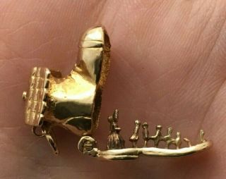Vintage London 375 9ct Gold Old Woman Who Lived In A Shoe Opening Charm - 3.  67g