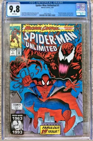 Spiderman Unlimited 1 Cgc 9.  8 (1st Appearance Shriek) Maximum Carnage By Marvel