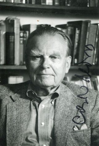Czeslaw Milosz Autograph,  Polish Poet Nobel Prize Literature 80,  Signed Photogra