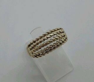 Vintage 1979 Solid 9ct Yellow Gold Rope Twist Ring - O 1/2 - Not Scrap