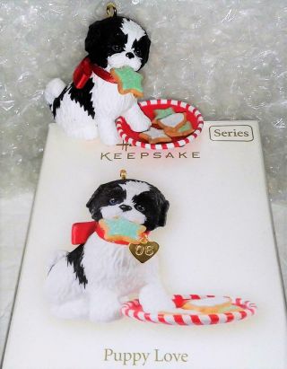 18th Puppy Love Series Hallmark Keepsake 2008 Shih Tzu Dog Christmas Ornament
