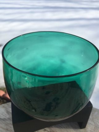 Victorian Blue - Green Hand Blown Glass Finger Bowl Or Waste Bowl Color